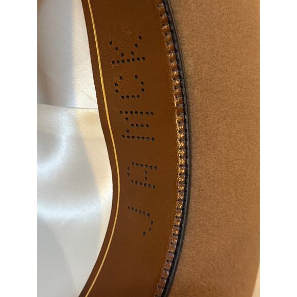 Optimo Chicago Premium Beaver Felt Fedora – Size 7½ (60 cm)Camel/Brown Wide Brim - Picture 11 of 11